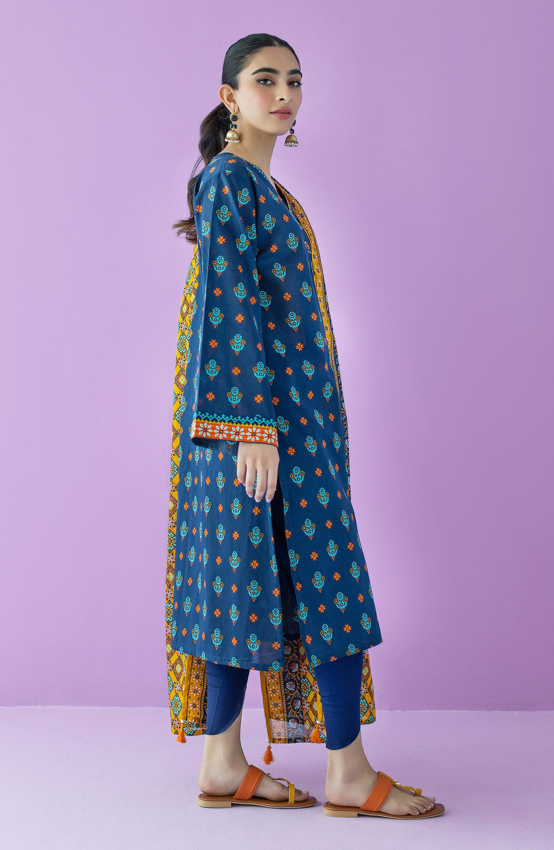 Lawn Blue Unstitched Suit - Orient