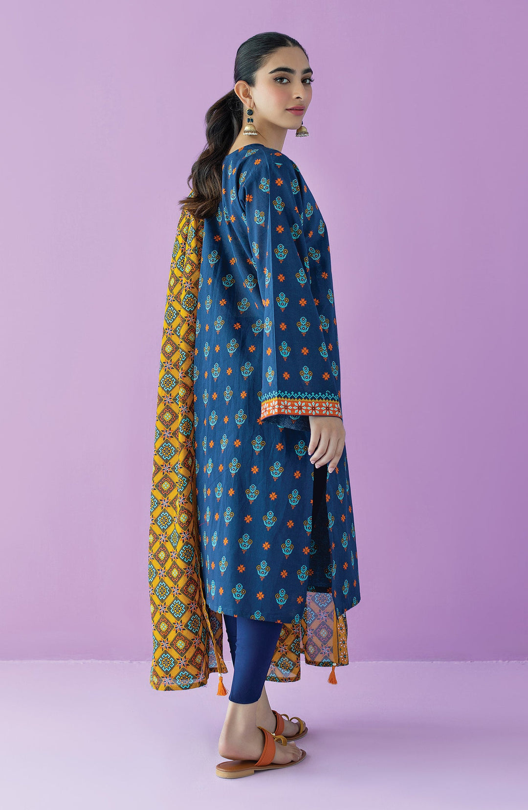 Lawn Blue Unstitched Suit - Orient