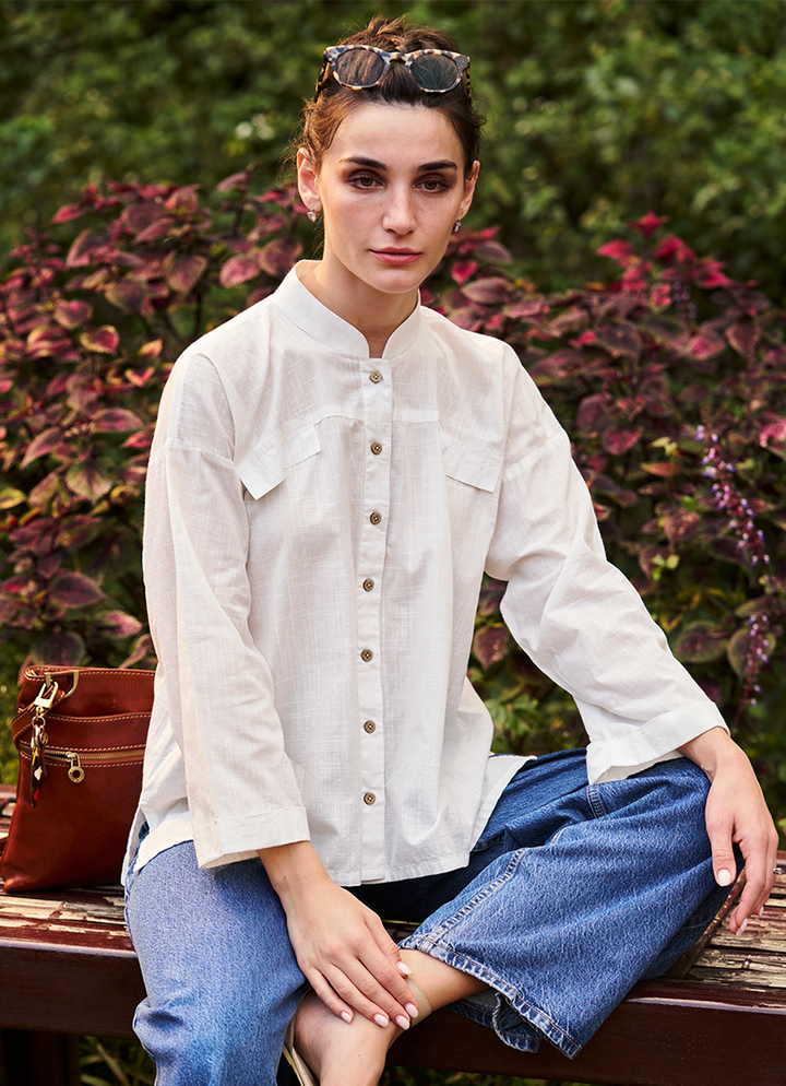 Cross Hatch White Kurti - Image