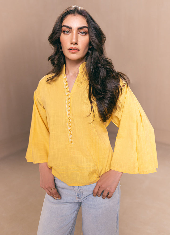 Cross Hatch Yellow Kurti - Image