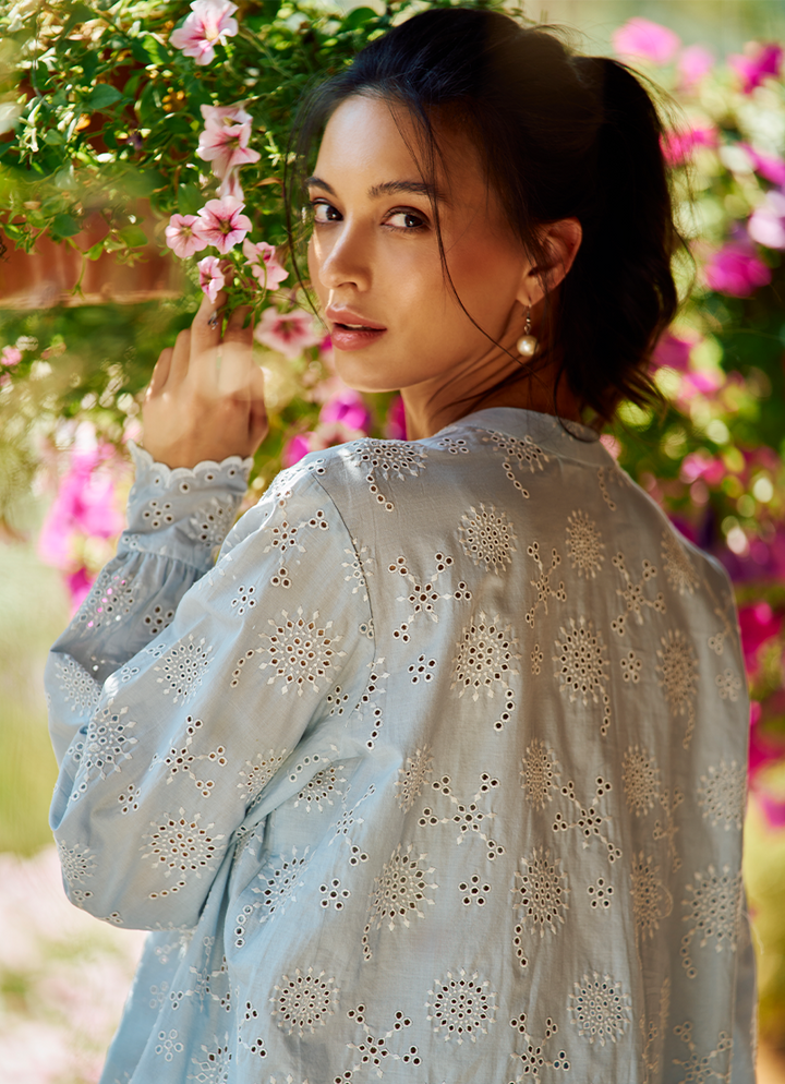 Pure Cotton Blue Kurti - Image