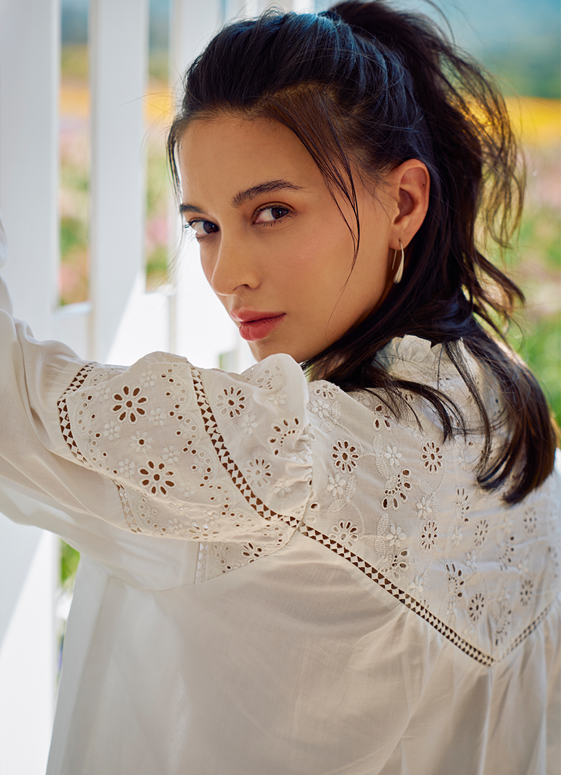 Pure Cotton White Kurti - Image
