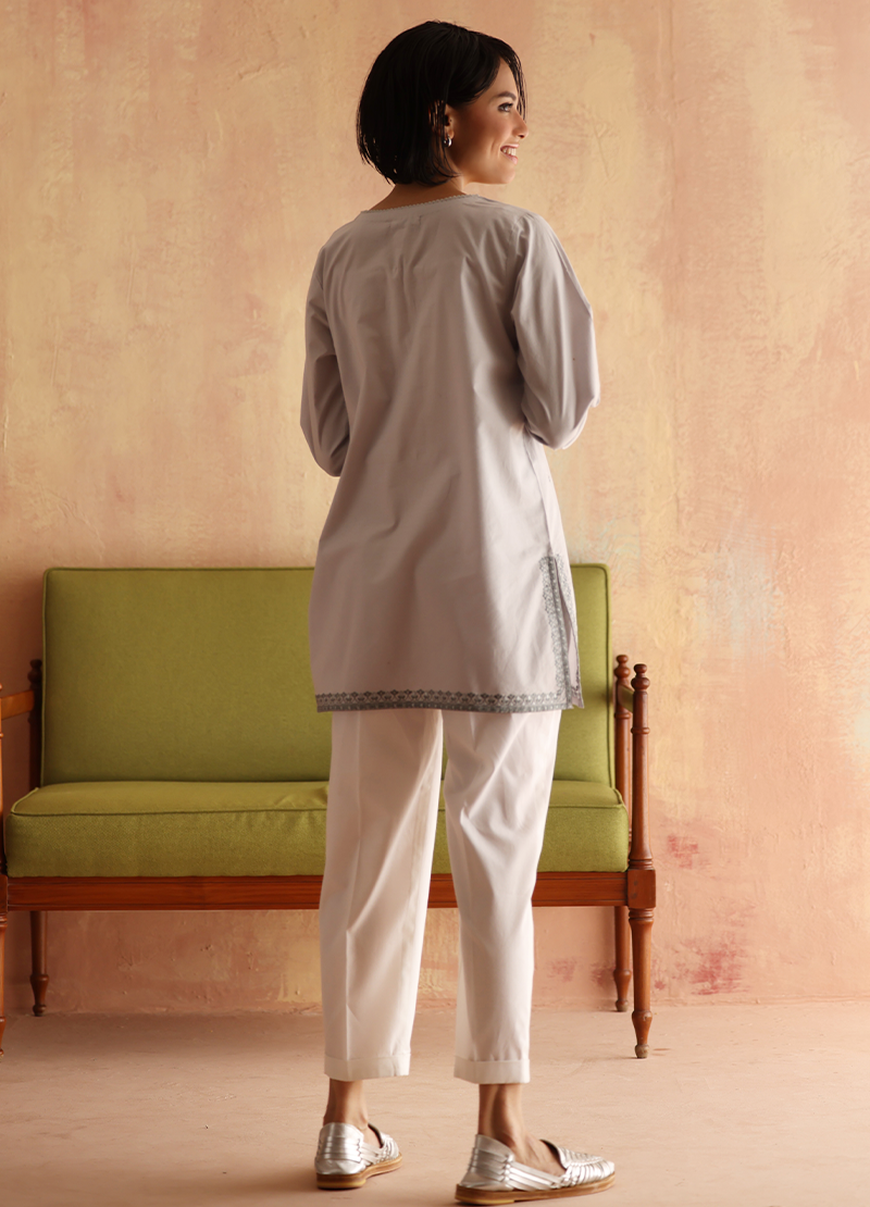Pure Cotton Grey Kurti - Image