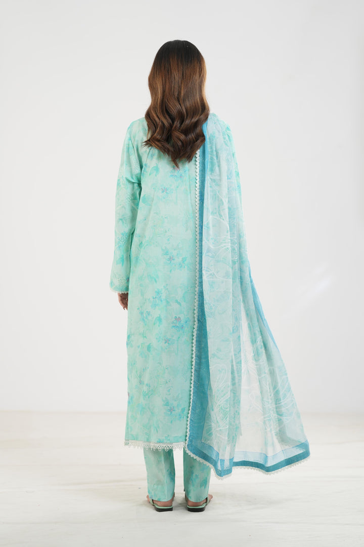 Mint Pine - Farasha Printed Essentials Stitched