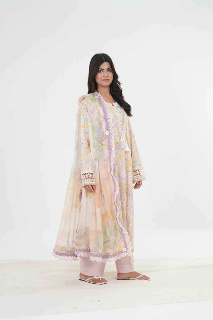 Embroidered Lawn Stitched Suit - Maria B M Print '26