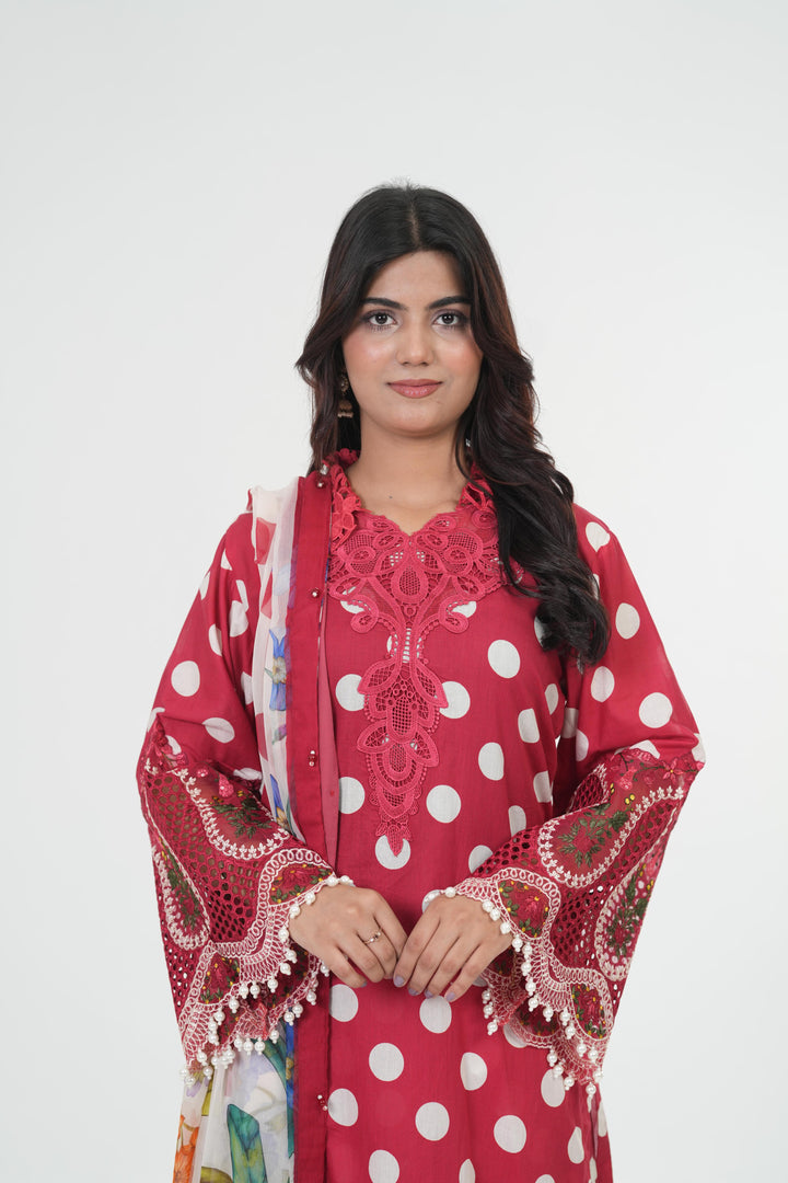 Embroidered Lawn Stitched Suit - Maria B M Print '26