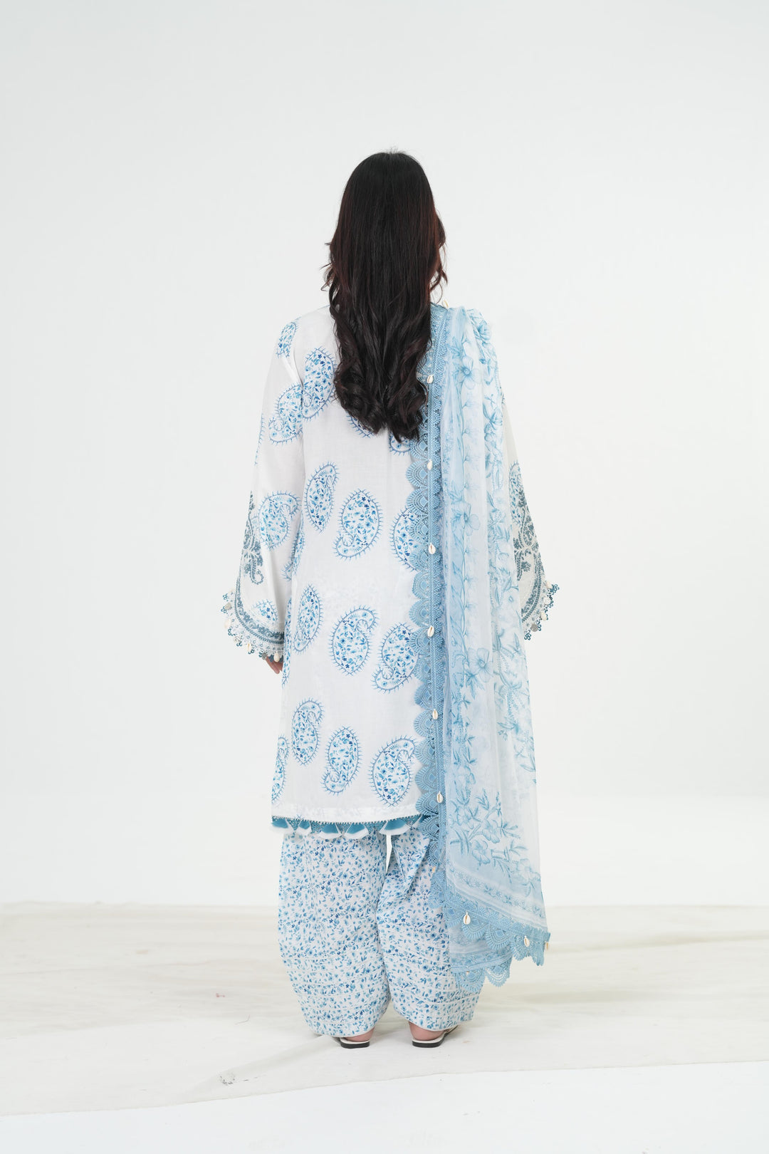 Embroidered Lawn Stitched Suit - Maria B M Print '26