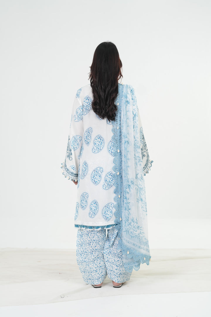 Embroidered Lawn Stitched Suit - Maria B M Print '26