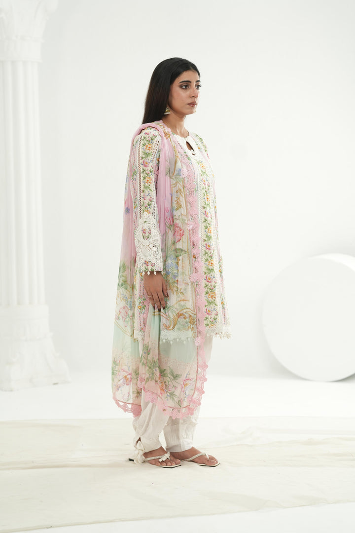 Embroidered Lawn Stitched Suit - Maria B M Print '26