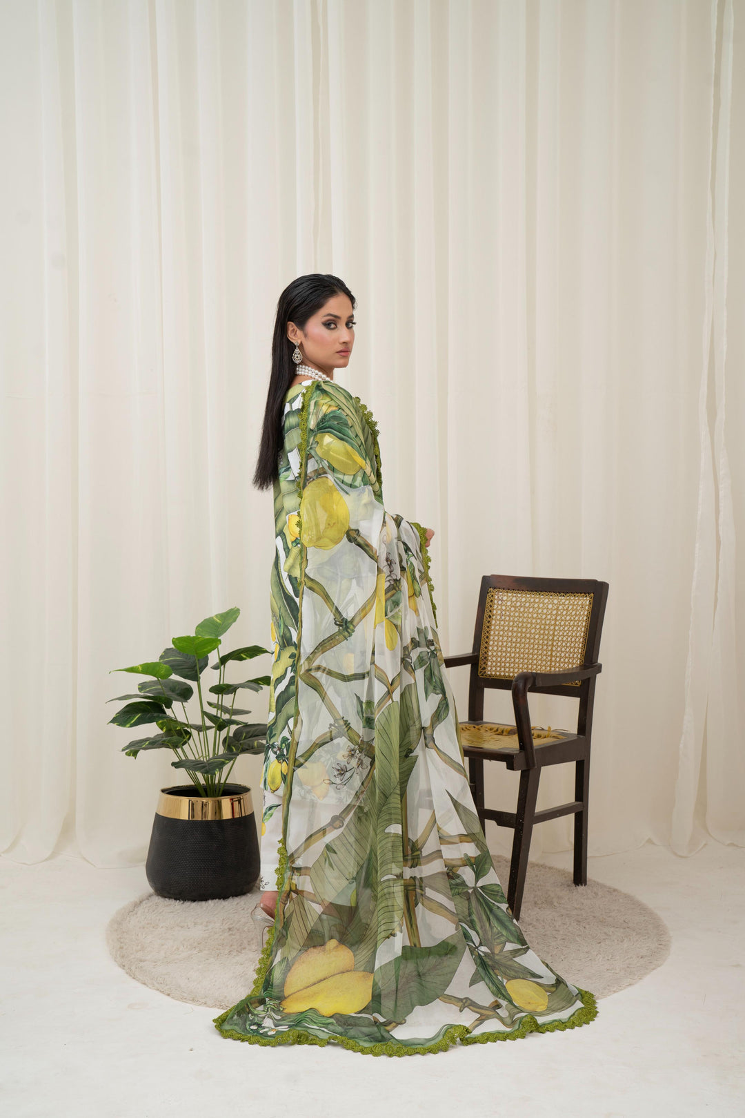 Printed Lawn Green Stitched Suit - Maria B M Prints