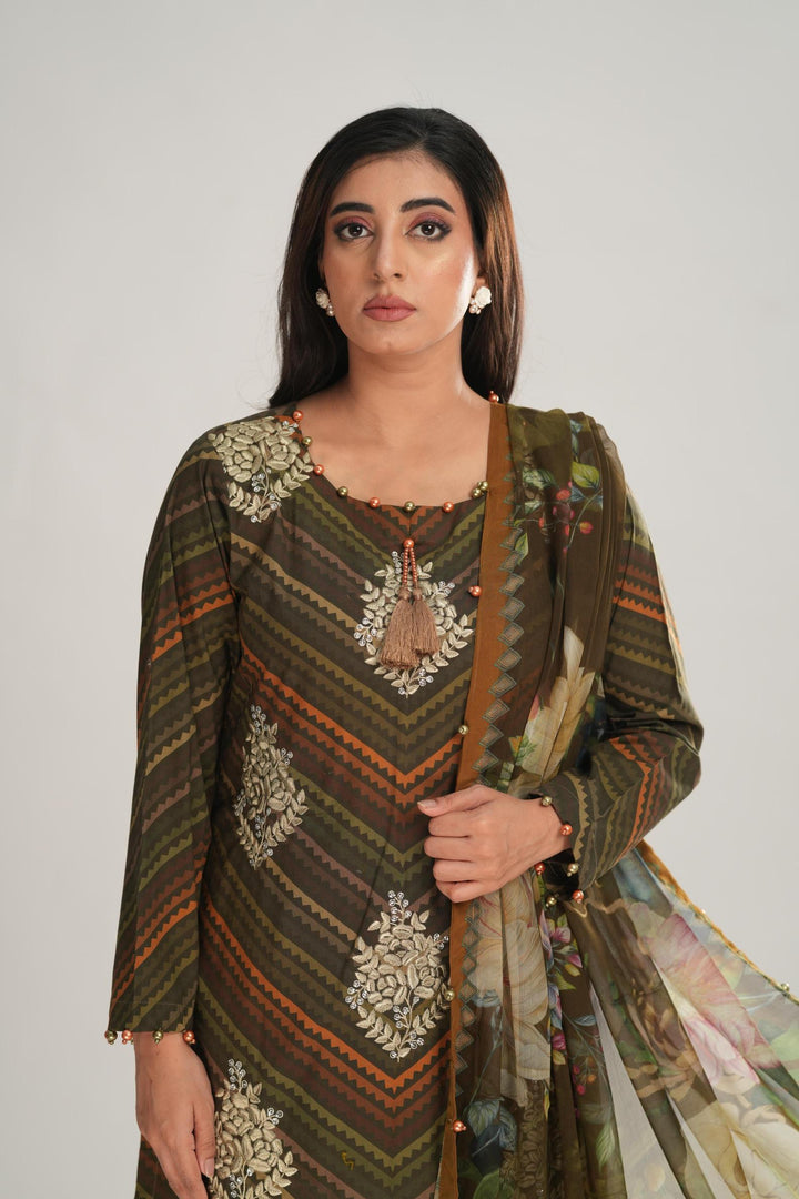 Design 5B - Maria B M Print Stitched