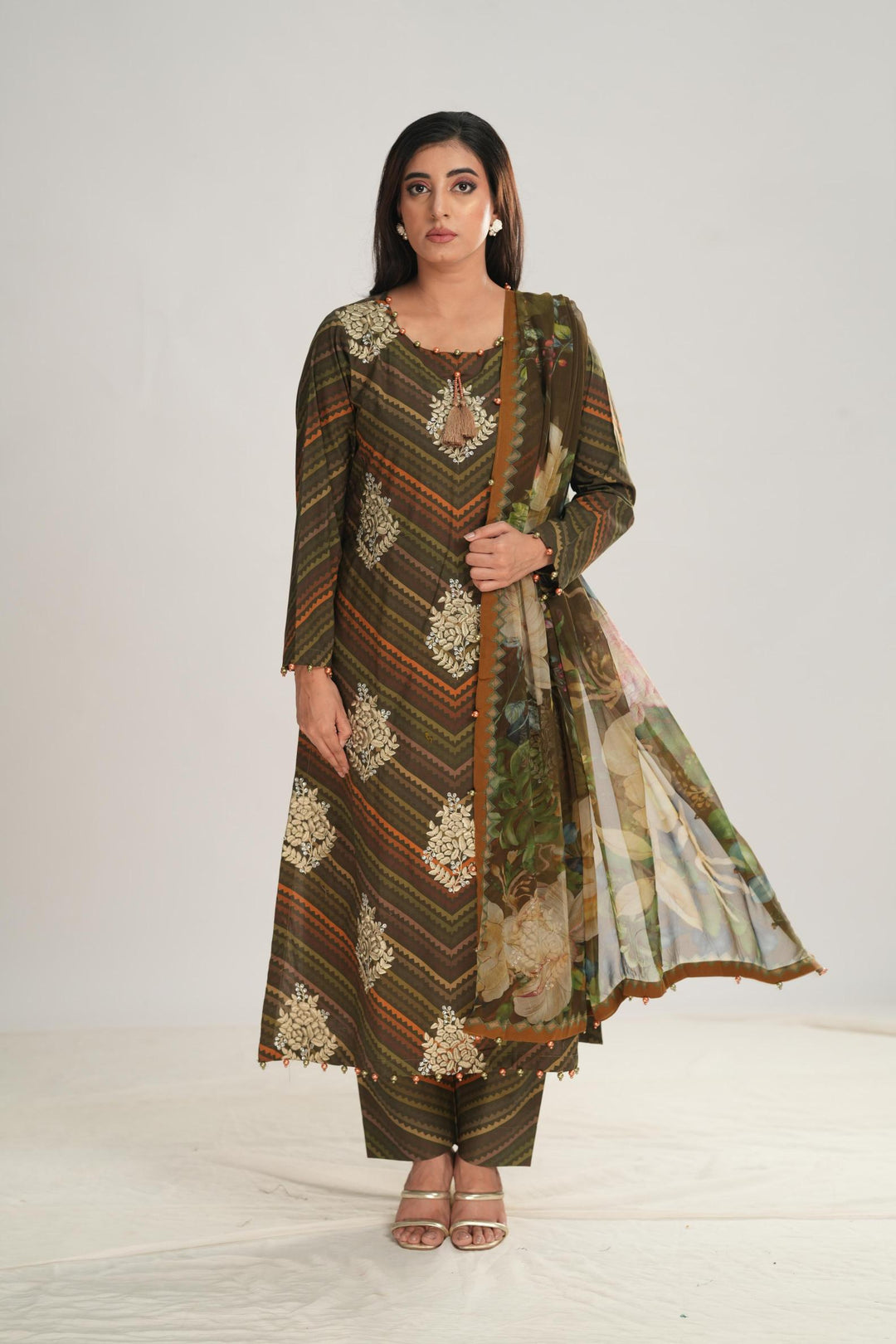 Design 5B - Maria B M Print Stitched