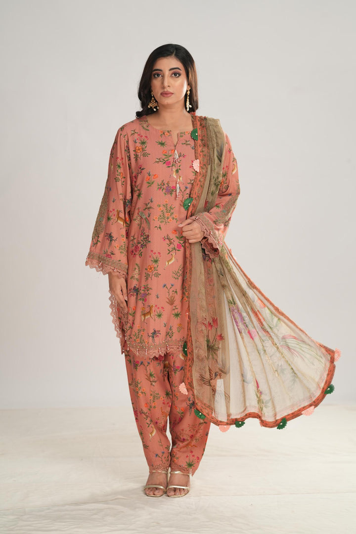 Design 7A - Maria B M Print Stitched