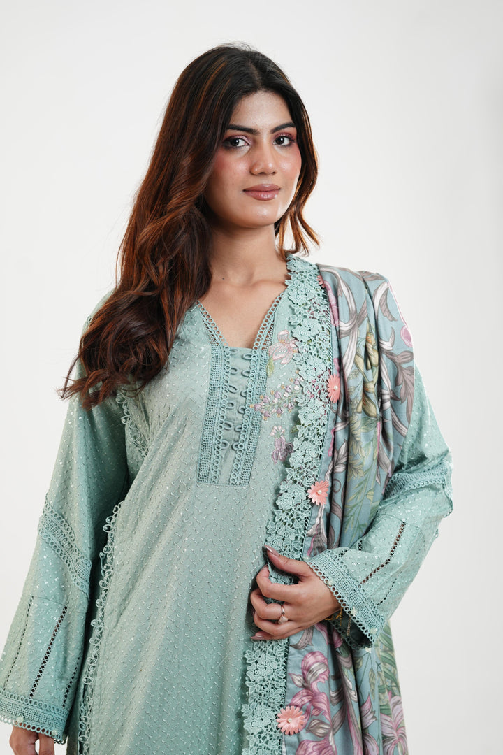 Design 2A - Maria B M Print Festive Stitched