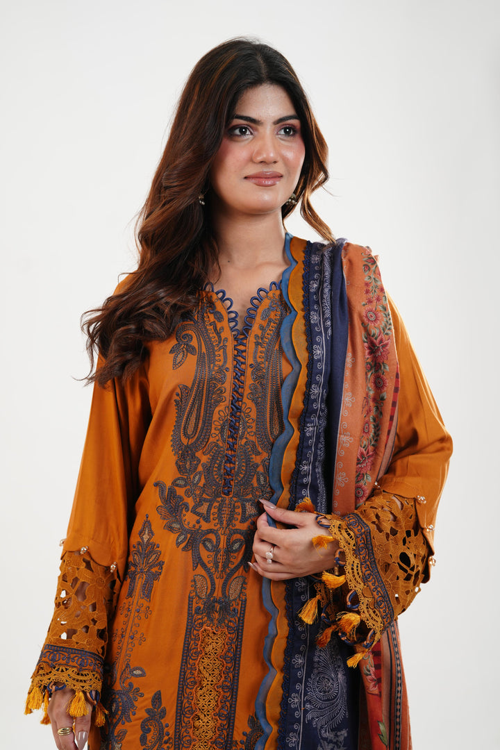 Design 3A - Maria B M Print Festive Stitched