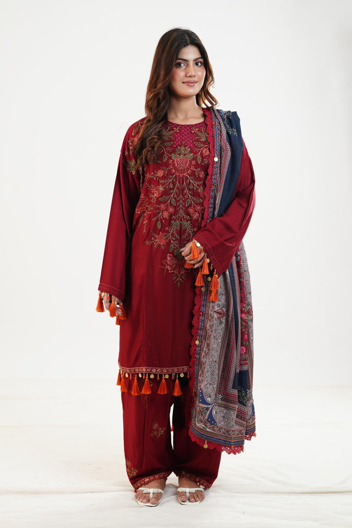 Design 5A - Maria B M Print Festive Stitched