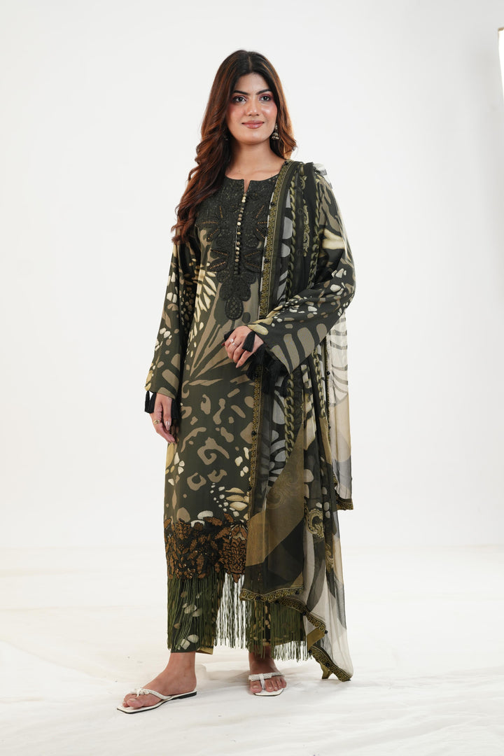 Design 9A - Maria B M Print Festive Stitched