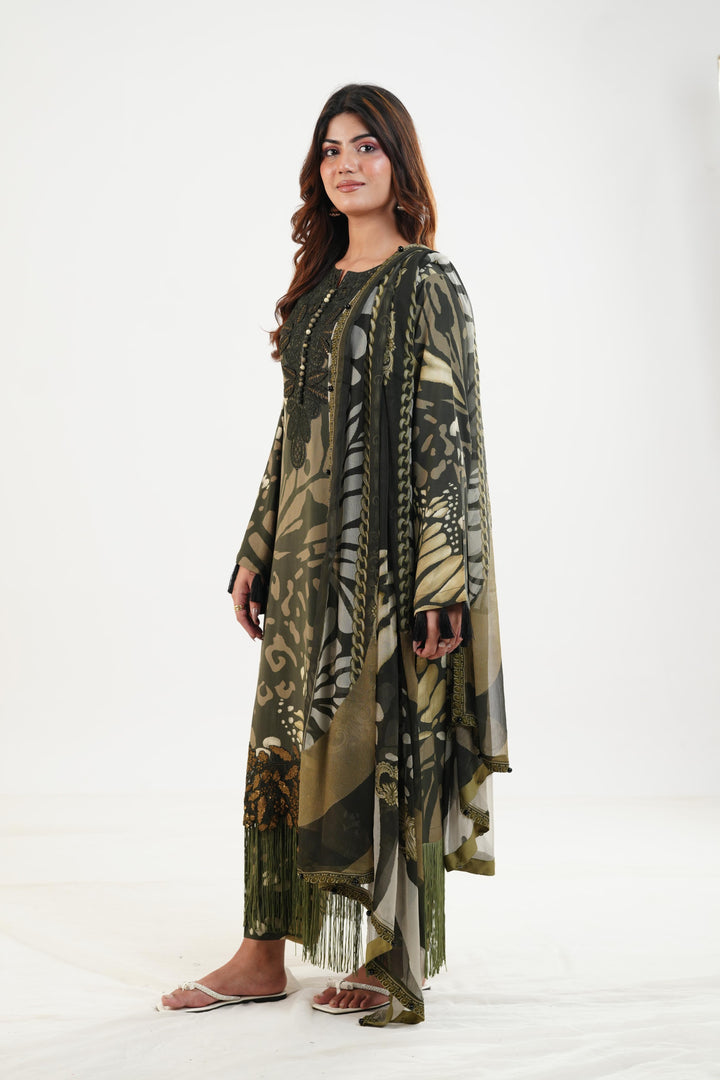 Design 9A - Maria B M Print Festive Stitched