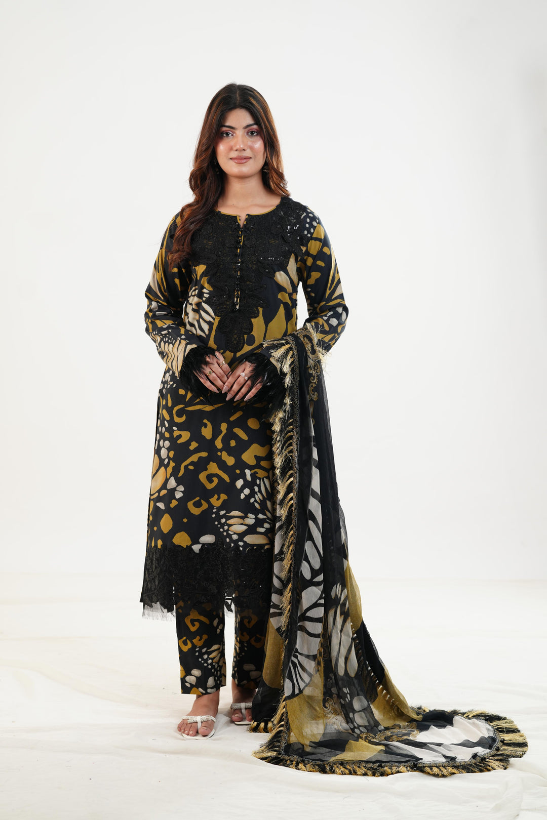 Design 9B - Maria B M Print Festive Stitched