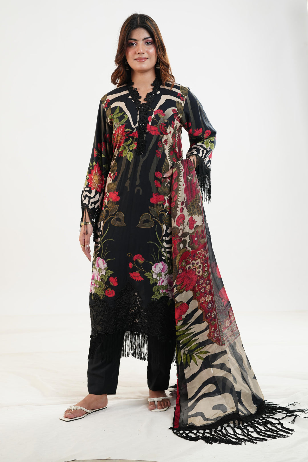 Design 10B - Maria B M Print Festive Stitched