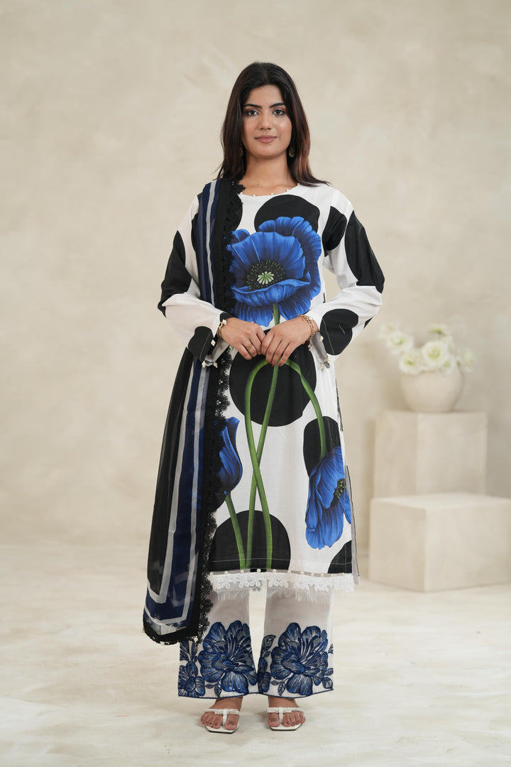 Design 13A - Maria B M Print Stitched