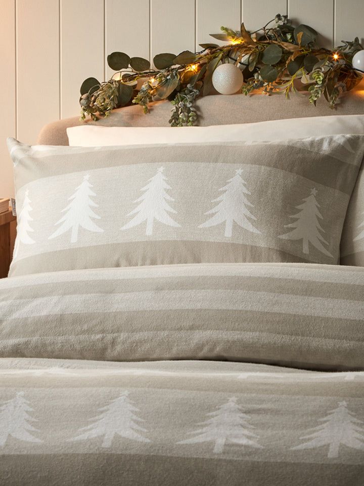 Vantona Essentials Natural Trees Brushed Cotton Duvet Cover Set