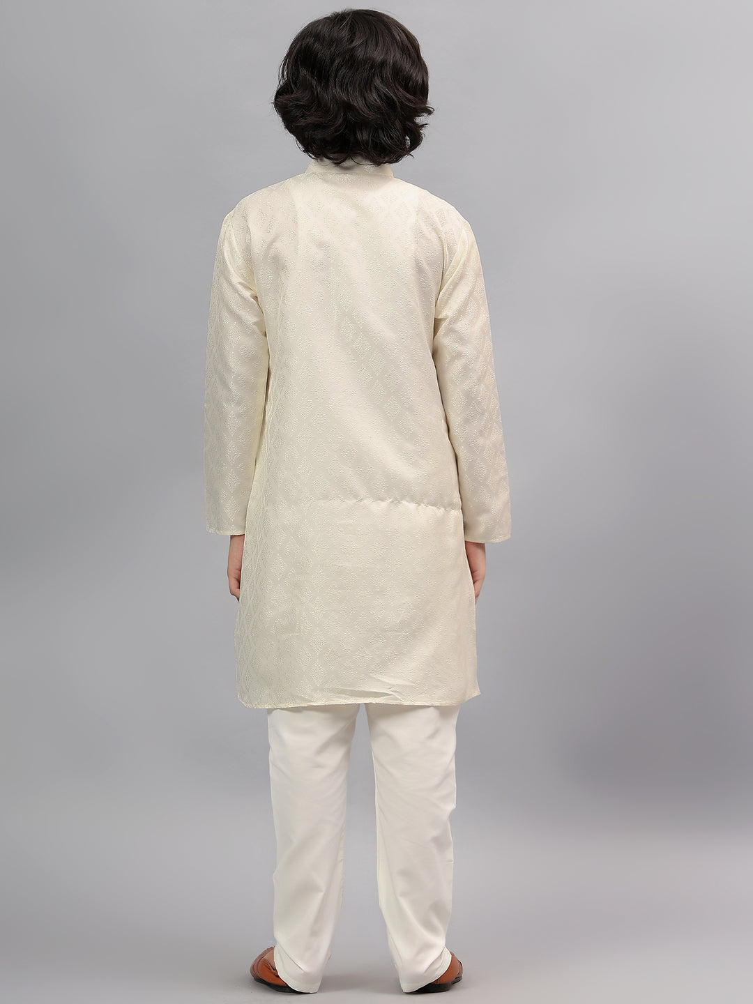 Blended Cream Kurta Trouser - Jiah