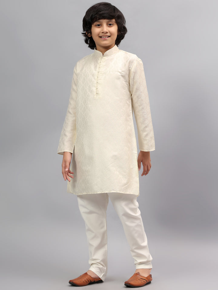 Blended Cream Kurta Trouser - Jiah