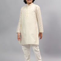 Blended Cream Kurta Trouser - Jiah