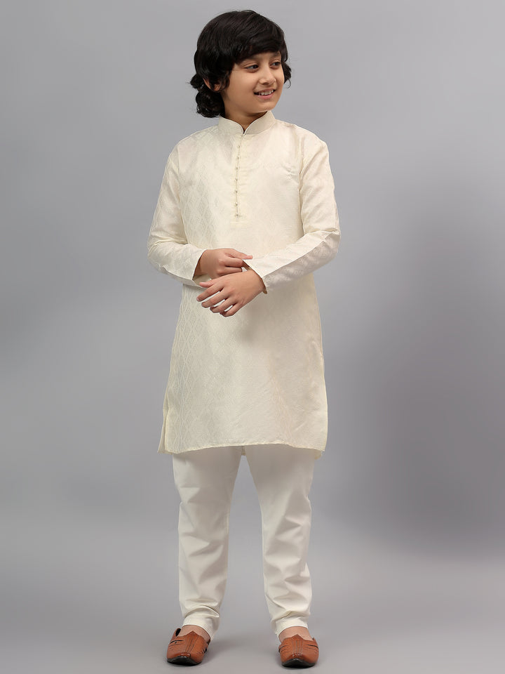 Blended Cream Kurta Trouser - Jiah