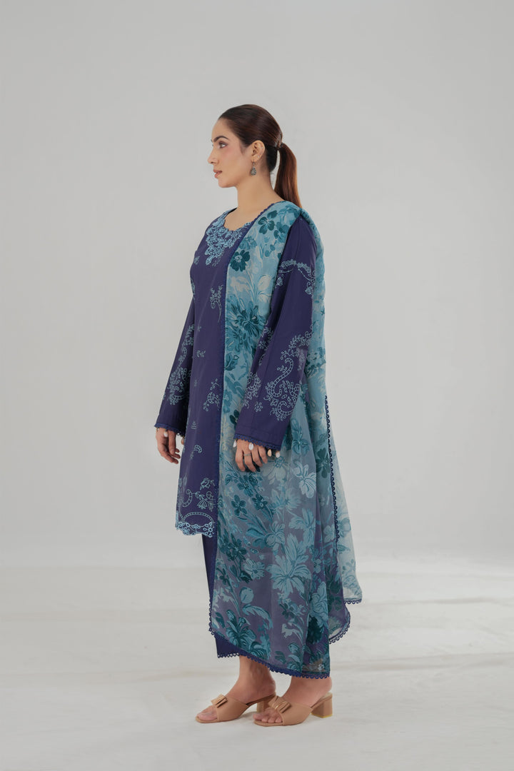 Ocean Drop - Cross Stitch Embroidered Lawn Stitched
