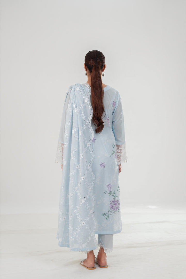Opaline Pearl - Cross Stitch Embroidered Lawn Stitched