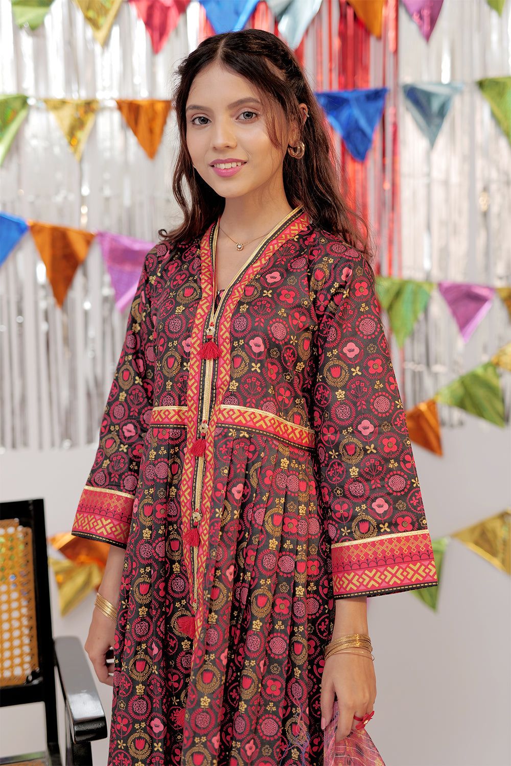Cotton Gold Print Lawn Multi 3 Piece Stitched Suit - Senorita
