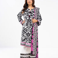 Printed Viscose White Stitched Suit - Alkaram