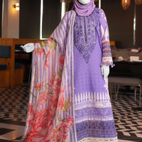 Twisted Fabric Purple Stitched Suit - J. Junaid Jamshed