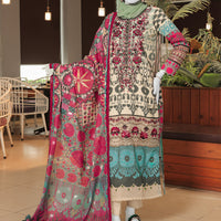 Twisted Fabric Green Stitched Suit - J. Junaid Jamshed