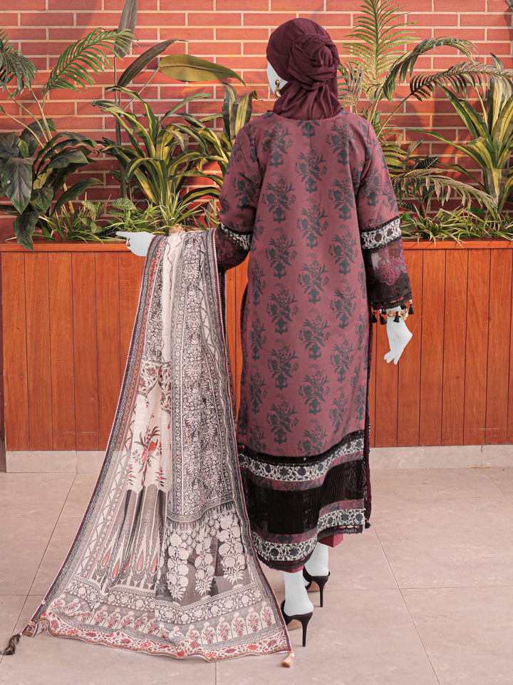 Twisted Fabric Red Stitched Suit - J. Junaid Jamshed