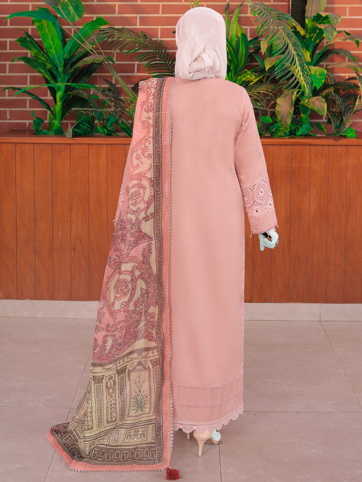 Twisted Fabric Pink Stitched Suit - J. Junaid Jamshed