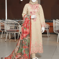 Twisted Fabric Fawn Stitched Suit - J. Junaid Jamshed