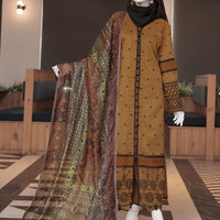 Twisted Fabric Brown Stitched Suit - J. Junaid Jamshed