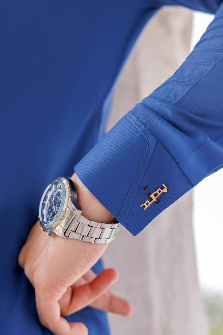 Silver Blended Blue Shalwar Kameez - Panjnad by J. Junaid Jamshed