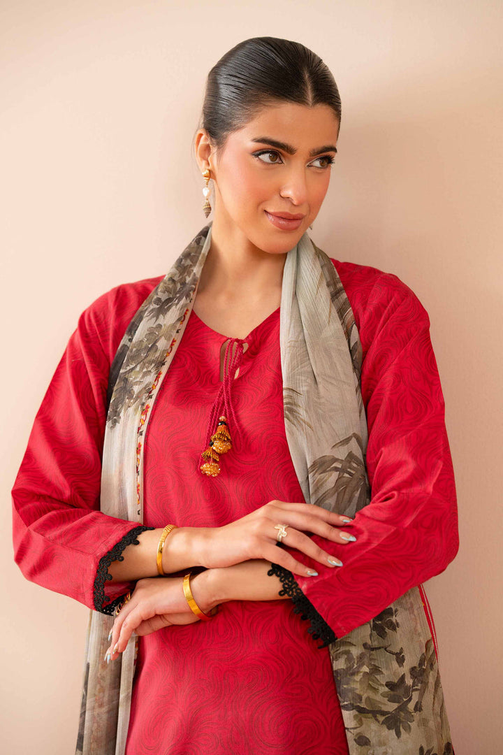 Silk Pink Stitched Suit - Nishat