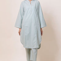 Dyed Self Jacquard Grey Stitched Suit - Bonanza