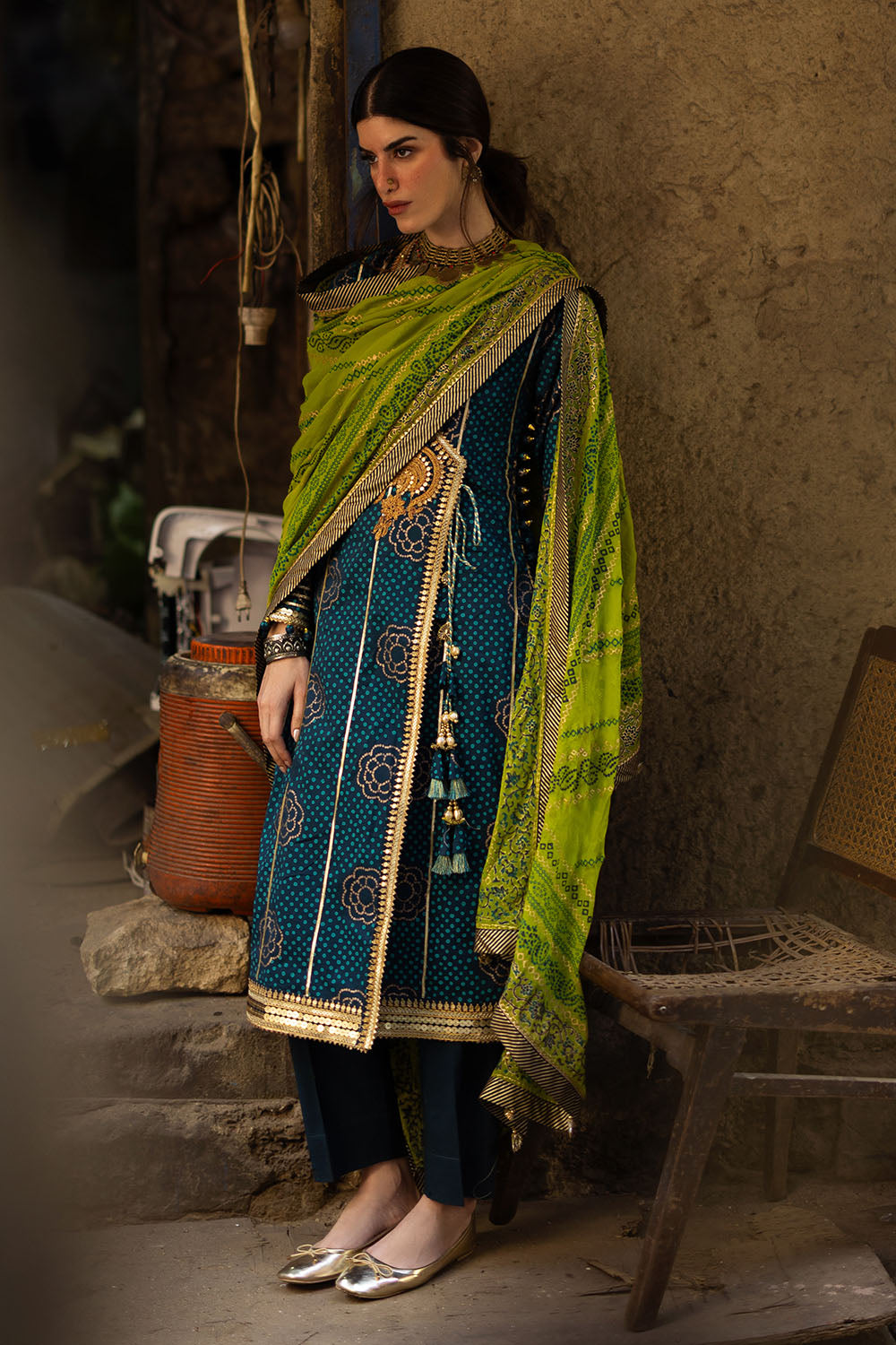 Printed Lawn Green Stitched Suit - Gul Ahmed