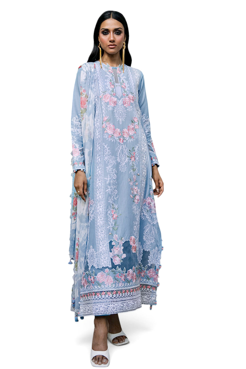 Embroidered Lawn Blue Stitched Suit - Gul Ahmed