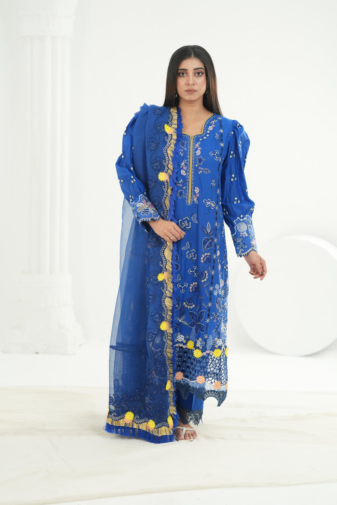 Emina - Qalamkar Festive Lawn '26 Stitched