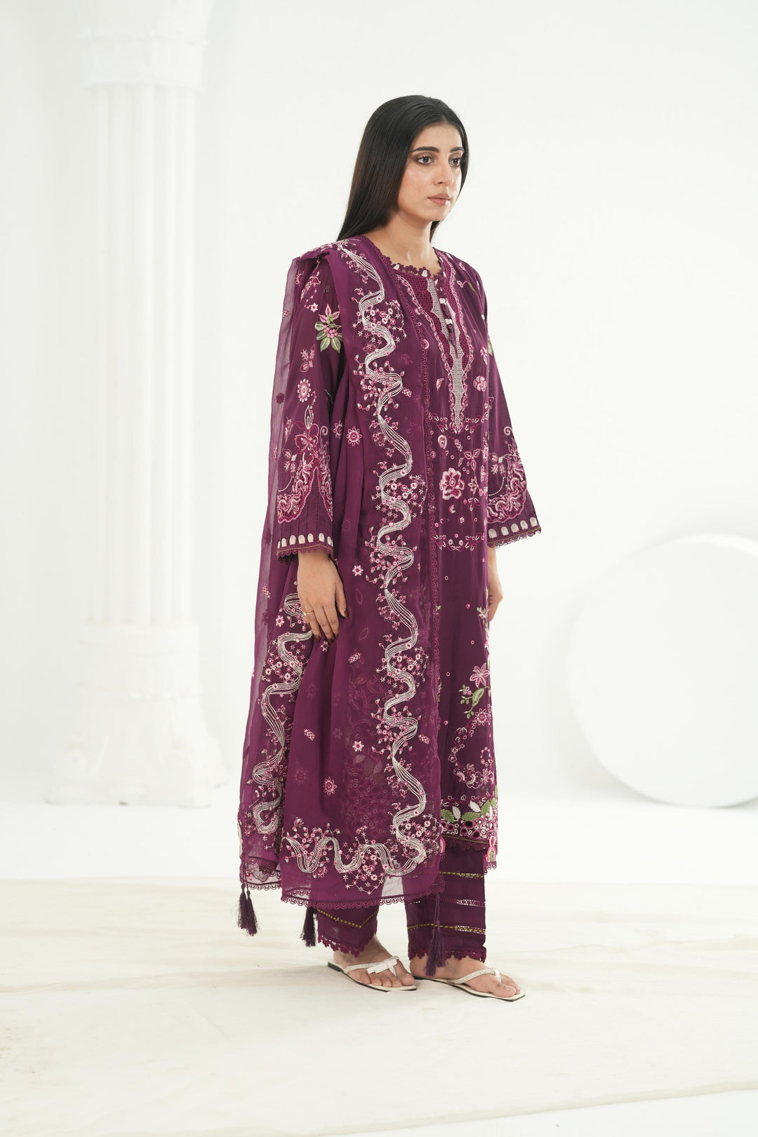 Tresa - Qalamkar Festive Lawn '26 Stitched