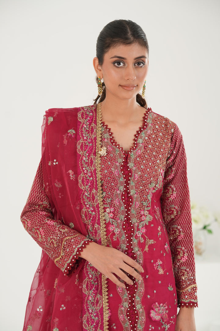 Rowan - Afrozeh La Fuchsia Stitched