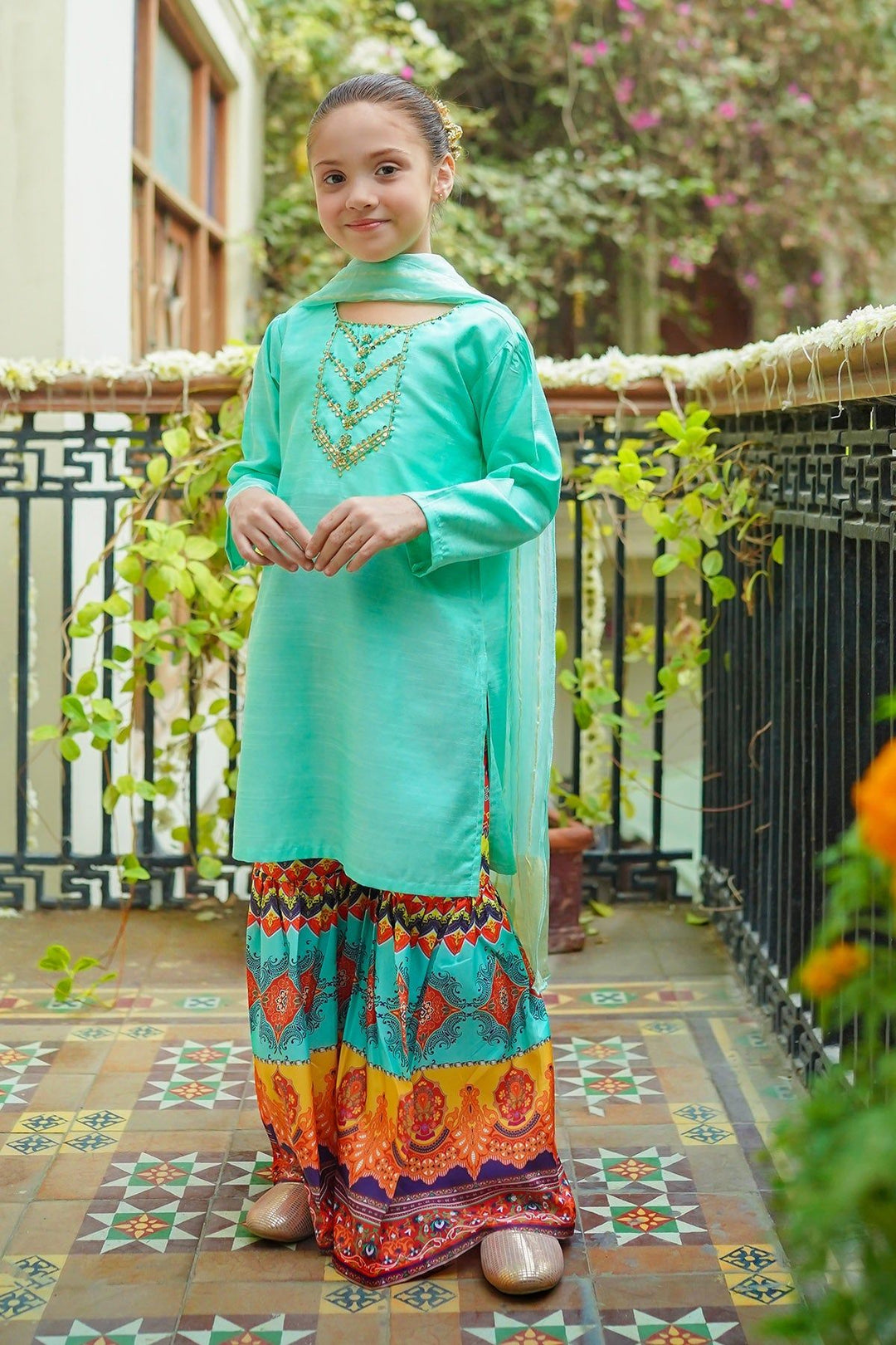 Cotton Silk Hand Adda Light Green 3 Piece Stitched Suit - Ochre
