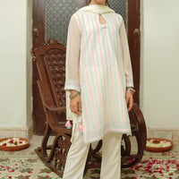 Chiffon Embroidered Off White 3 Piece Stitched Suit - Ochre